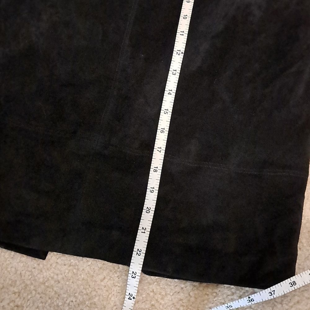 Lord & Taylor Vintage Black Suede Leather Skirt 16 Pencil Fully Lined Back Zip - Picture 11 of 11